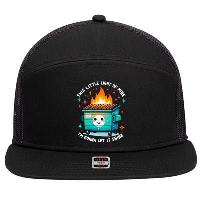 Dumpster Fire Light IM Gonna Let It Shine Halloween 7 Panel Mesh Trucker Snapback Hat