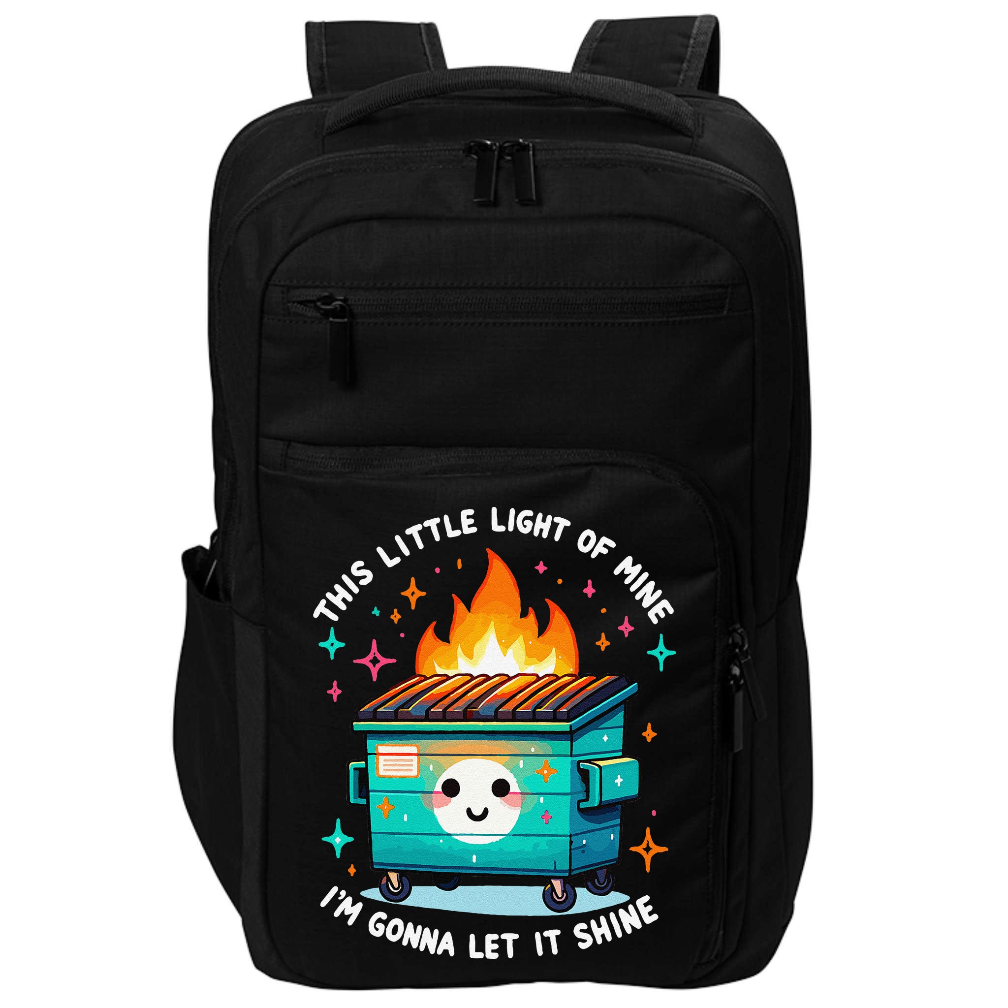 Dumpster Fire Light IM Gonna Let It Shine Halloween Impact Tech Backpack