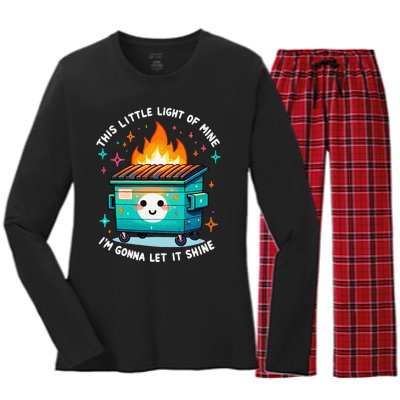 Dumpster Fire Light IM Gonna Let It Shine Halloween Women's Long Sleeve Flannel Pajama Set 