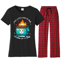 Dumpster Fire Light IM Gonna Let It Shine Halloween Women's Flannel Pajama Set