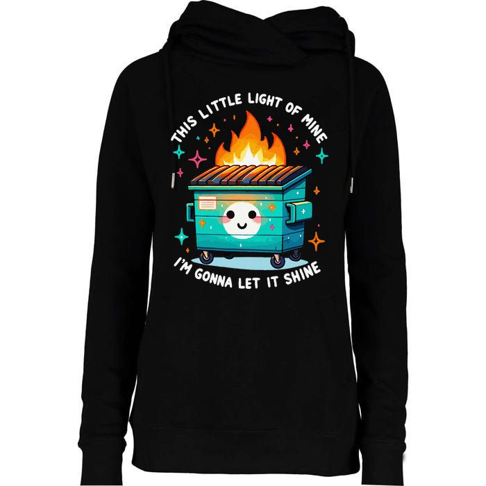 Dumpster Fire Light IM Gonna Let It Shine Halloween Womens Funnel Neck Pullover Hood