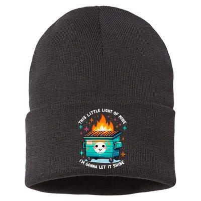 Dumpster Fire Light IM Gonna Let It Shine Halloween Sustainable Knit Beanie