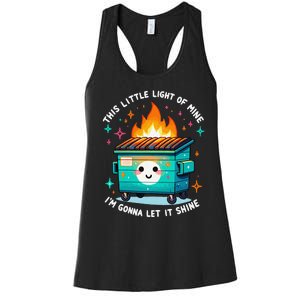 Dumpster Fire Light IM Gonna Let It Shine Halloween Women's Racerback Tank