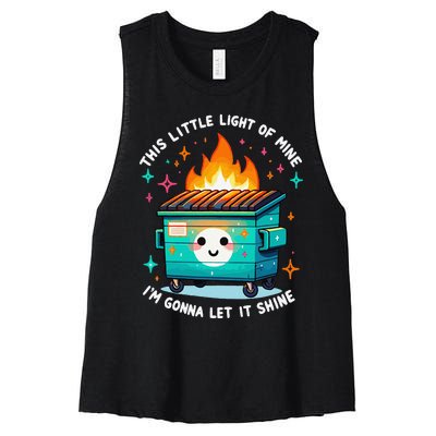 Dumpster Fire Light IM Gonna Let It Shine Halloween Women's Racerback Cropped Tank