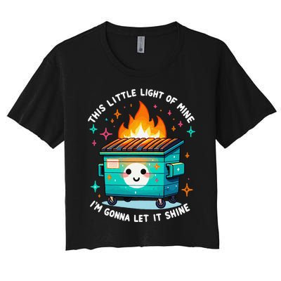 Dumpster Fire Light IM Gonna Let It Shine Halloween Women's Crop Top Tee