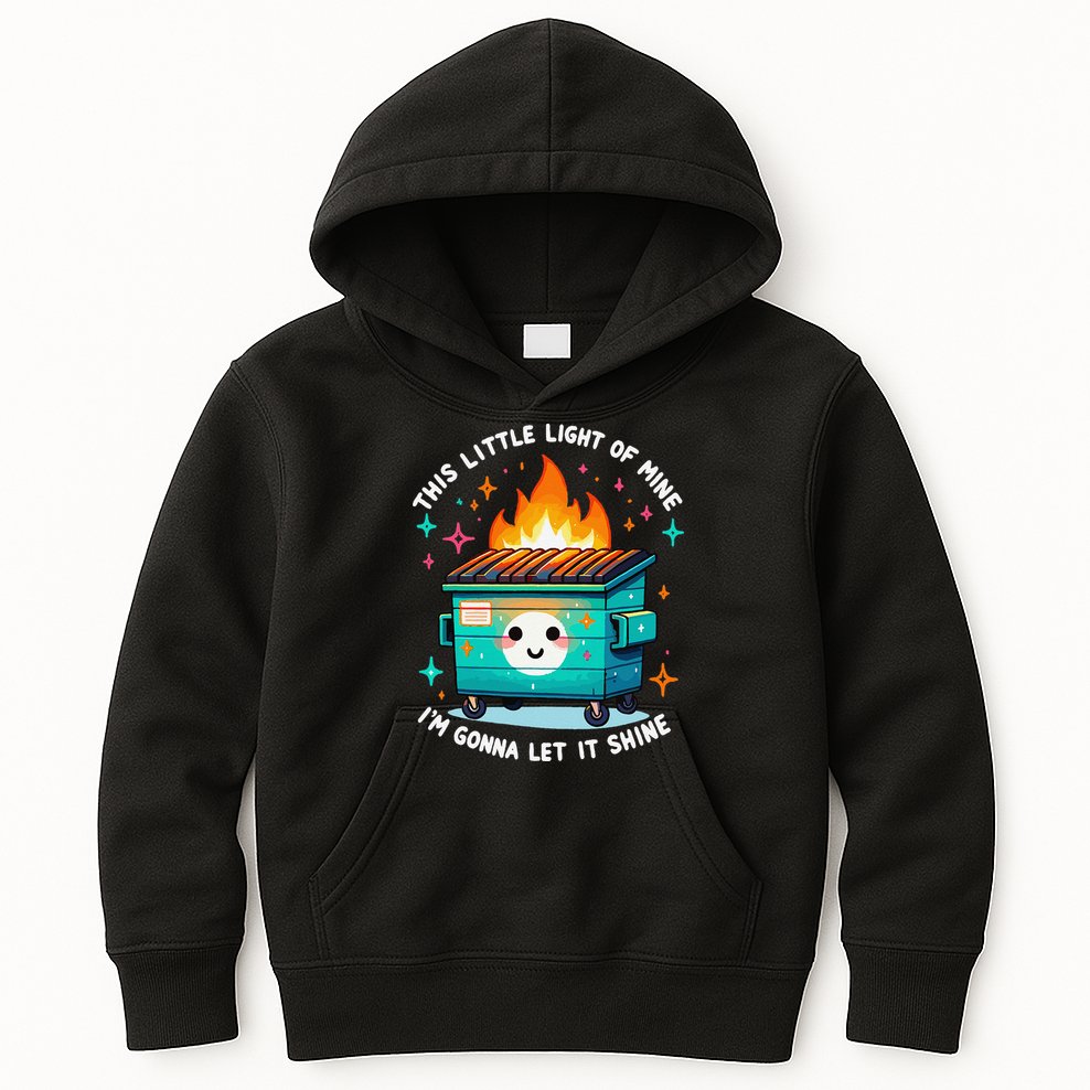 Dumpster Fire Light IM Gonna Let It Shine Halloween Kids Hoodie