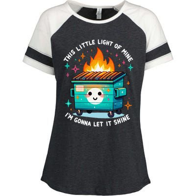 Dumpster Fire Light IM Gonna Let It Shine Halloween Enza Ladies Jersey Colorblock Tee