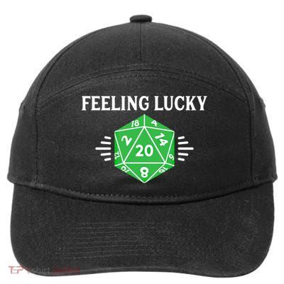 Dungeon Feeling Lucky Rpg D20 20 Sided Dice Gaming Nerdy Gift 7-Panel Snapback Hat