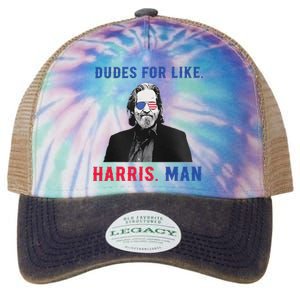 Dudes For Like Harris Man White Dude For Kamala Harris 2024 Legacy Tie Dye Trucker Hat