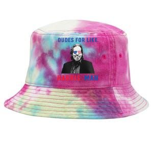 Dudes For Like Harris Man White Dude For Kamala Harris 2024 Tie-Dyed Bucket Hat