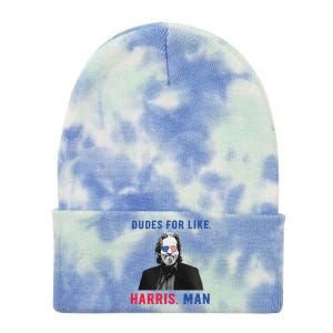 Dudes For Like Harris Man White Dude For Kamala Harris 2024 Tie Dye 12in Knit Beanie