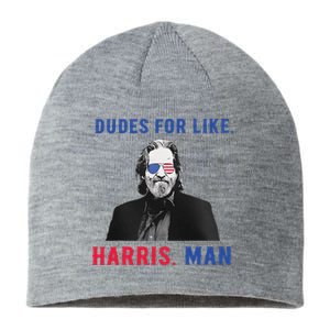 Dudes For Like Harris Man White Dude For Kamala Harris 2024 Sustainable Beanie