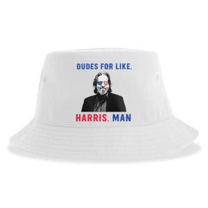 Dudes For Like Harris Man White Dude For Kamala Harris 2024 Sustainable Bucket Hat