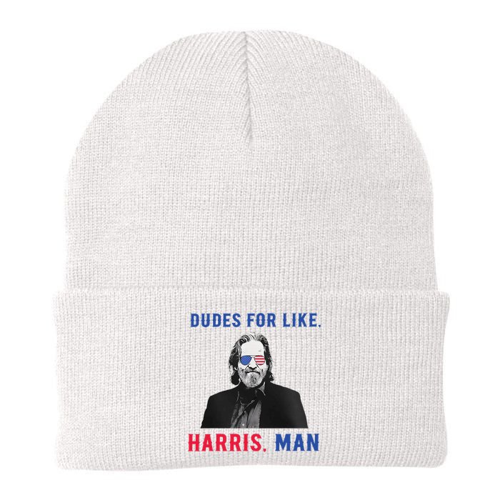 Dudes For Like Harris Man White Dude For Kamala Harris 2024 Knit Cap Winter Beanie