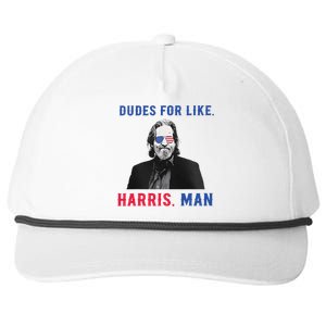 Dudes For Like Harris Man White Dude For Kamala Harris 2024 Snapback Five-Panel Rope Hat