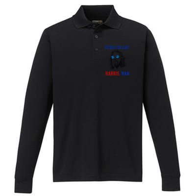 Dudes For Like Harris Man Funny White Dudes For Harris 2024 Gift Performance Long Sleeve Polo