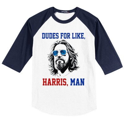 Dudes For Like Harris Man Funny White Dudes For Harris 2024 Gift Baseball Sleeve Shirt