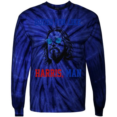 Dudes For Like Harris Man Funny White Dudes For Harris 2024 Gift Tie-Dye Long Sleeve Shirt