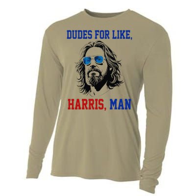 Dudes For Like Harris Man Funny White Dudes For Harris 2024 Gift Cooling Performance Long Sleeve Crew