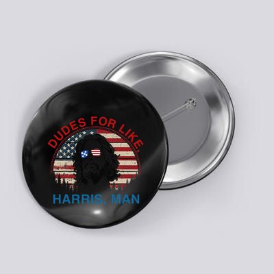 Dudes For Like Harris Man White Dude For Kamala Harris 2024 Gift Button
