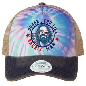 Dudes For Like Harris Man Funny White Dudes For Harris 2024 Legacy Tie Dye Trucker Hat