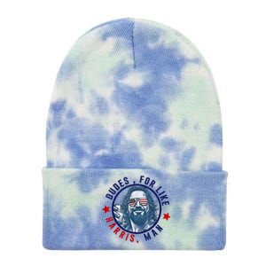 Dudes For Like Harris Man Funny White Dudes For Harris 2024 Tie Dye 12in Knit Beanie