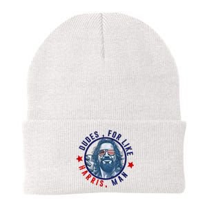 Dudes For Like Harris Man Funny White Dudes For Harris 2024 Knit Cap Winter Beanie