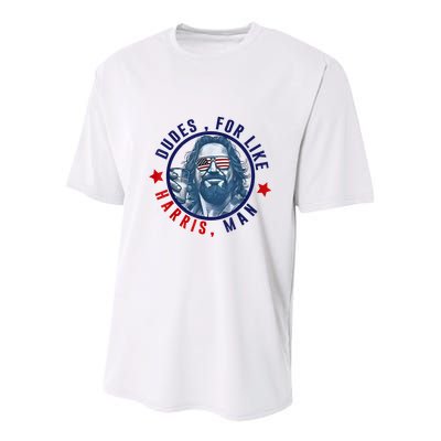 Dudes For Like Harris Man Funny White Dudes For Harris 2024 Youth Performance Sprint T-Shirt
