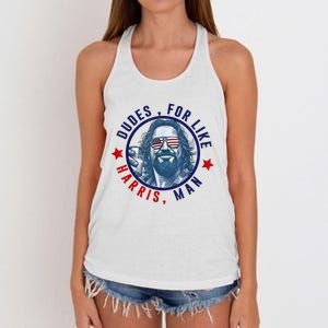 Dudes For Like Harris Man Funny White Dudes For Harris 2024 Women's Knotted Racerback Tank