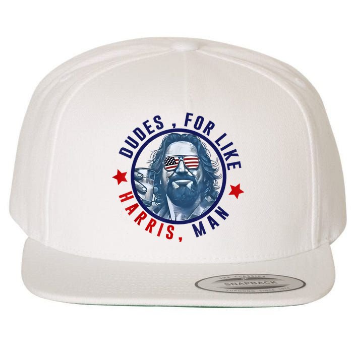 Dudes For Like Harris Man Funny White Dudes For Harris 2024 Wool Snapback Cap