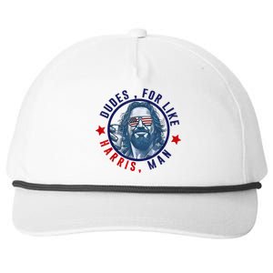 Dudes For Like Harris Man Funny White Dudes For Harris 2024 Snapback Five-Panel Rope Hat