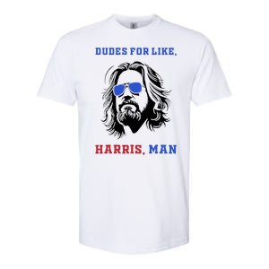 Dudes For Like Harris Man White Dude For Kamala Harris 2024 Softstyle CVC T-Shirt