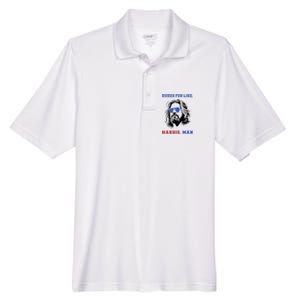 Dudes For Like Harris Man White Dude For Kamala Harris 2024 Men's Origin Performance Pique Polo