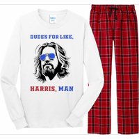 Dudes For Like Harris Man White Dude For Kamala Harris 2024 Long Sleeve Pajama Set