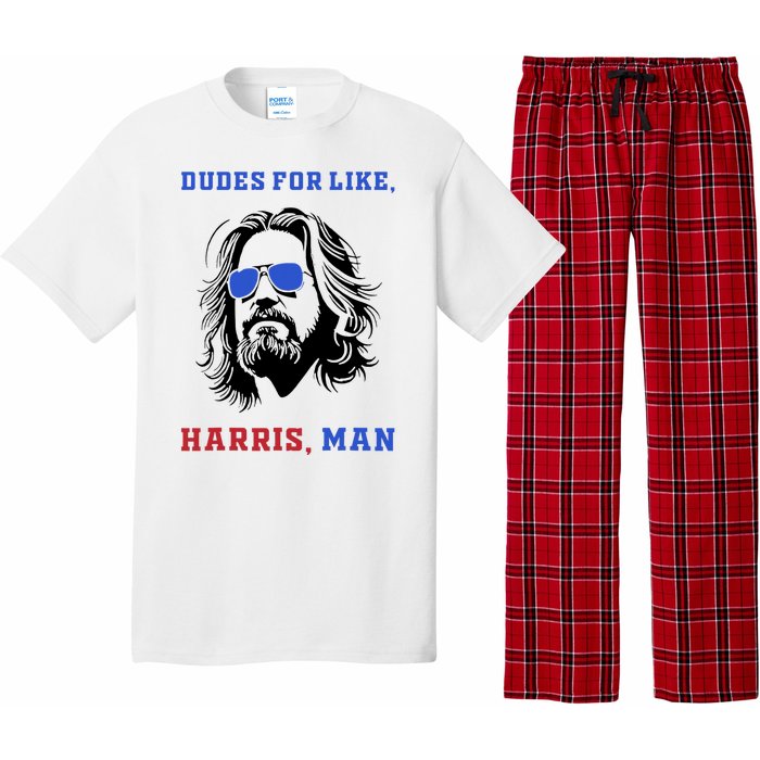 Dudes For Like Harris Man White Dude For Kamala Harris 2024 Pajama Set