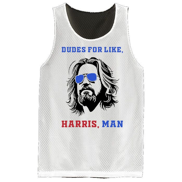 Dudes For Like Harris Man White Dude For Kamala Harris 2024 Mesh Reversible Basketball Jersey Tank