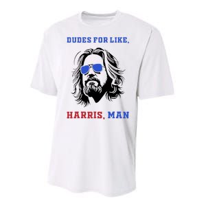 Dudes For Like Harris Man White Dude For Kamala Harris 2024 Performance Sprint T-Shirt