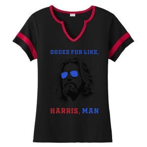 Dudes For Like Harris Man White Dude For Kamala Harris 2024 Gift Ladies Halftime Notch Neck Tee