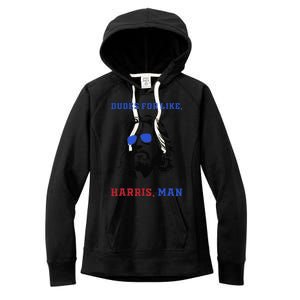 Dudes For Like Harris Man White Dude For Kamala Harris 2024 Gift Women's Fleece Hoodie