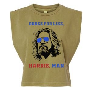 Dudes For Like Harris Man White Dude For Kamala Harris 2024 Gift Garment-Dyed Women's Muscle Tee