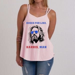 Dudes For Like Harris Man White Dude For Kamala Harris 2024 Gift Women's Strappy Tank