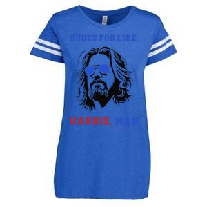 Dudes For Like Harris Man White Dude For Kamala Harris 2024 Gift Enza Ladies Jersey Football T-Shirt