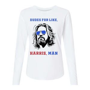 Dudes For Like Harris Man White Dude For Kamala Harris 2024 Gift Womens Cotton Relaxed Long Sleeve T-Shirt