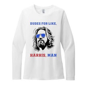 Dudes For Like Harris Man White Dude For Kamala Harris 2024 Gift Womens CVC Long Sleeve Shirt