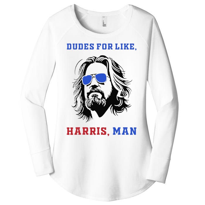 Dudes For Like Harris Man White Dude For Kamala Harris 2024 Gift Women's Perfect Tri Tunic Long Sleeve Shirt