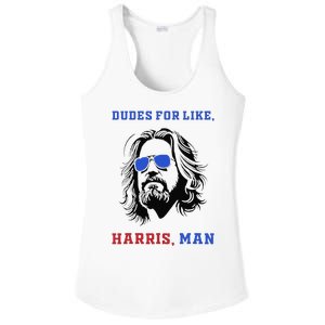 Dudes For Like Harris Man White Dude For Kamala Harris 2024 Gift Ladies PosiCharge Competitor Racerback Tank