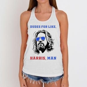 Dudes For Like Harris Man White Dude For Kamala Harris 2024 Gift Women's Knotted Racerback Tank