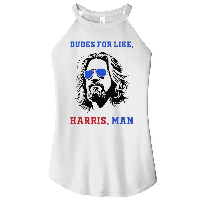 Dudes For Like Harris Man White Dude For Kamala Harris 2024 Gift Women's Perfect Tri Rocker Tank