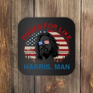 Dudes For Like Harris Man White Dude For Kamala Harris 2024 Coaster