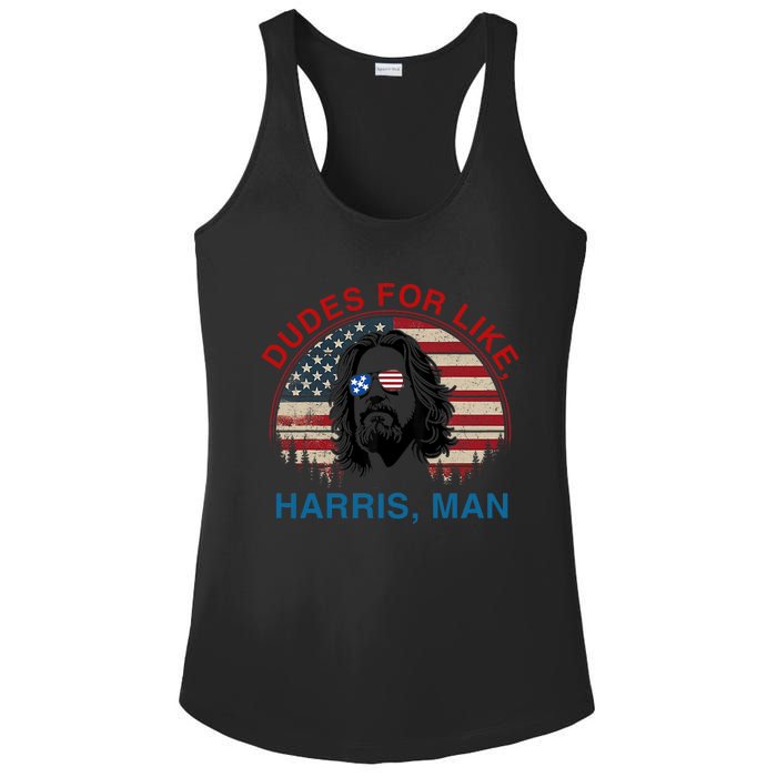 Dudes For Like Harris Man White Dude For Kamala Harris 2024 Ladies PosiCharge Competitor Racerback Tank